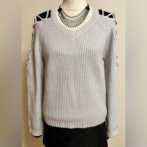 Sweater Light Grey with Shoulder Cutouts SZ Medium